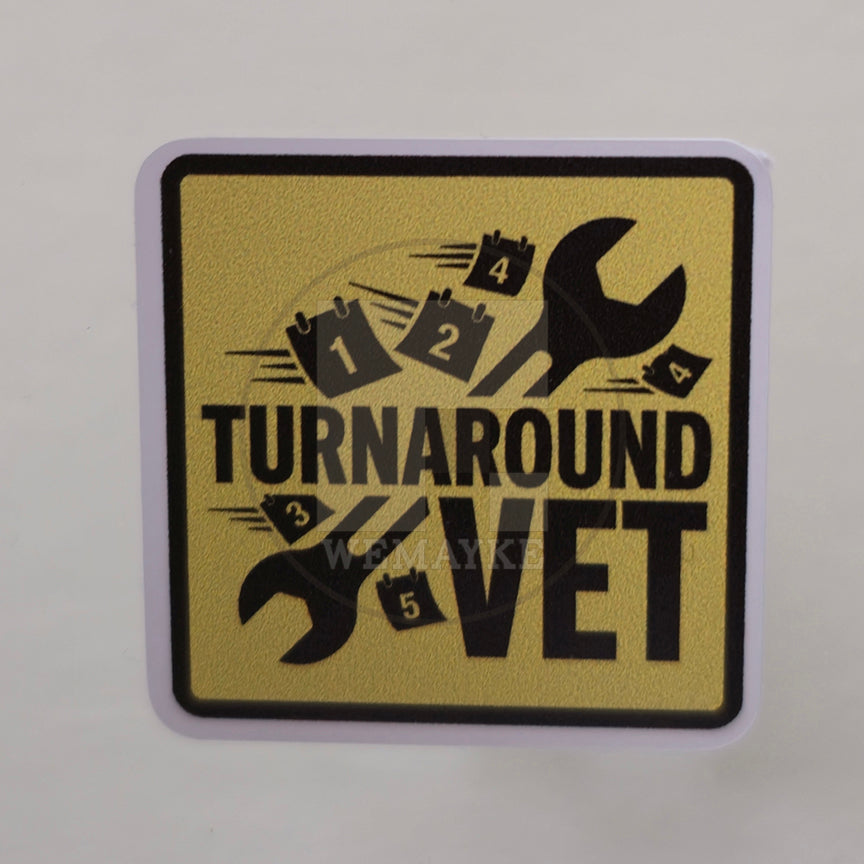 (S175) Turnaround Vet Decal / Sticker (Pack of 6)